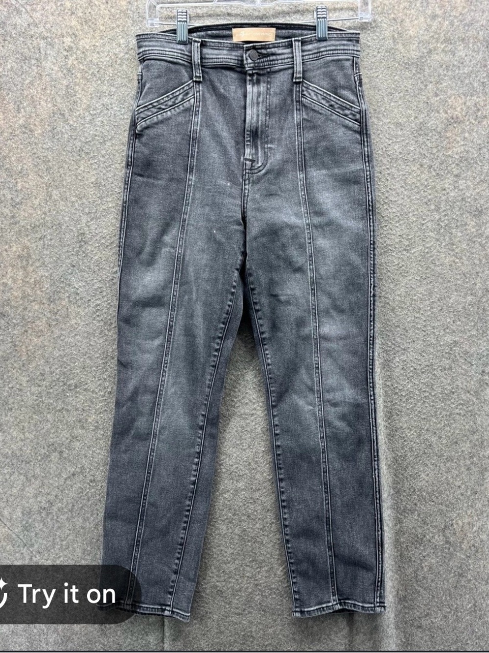 7 For All Mankind Women's Slim Straight Jeans in Washed Black